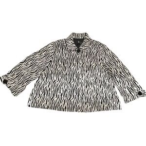 First Option Too Blazer Womens 3X Zebra Print 3/4 Sleeves‎ Coprcore Career